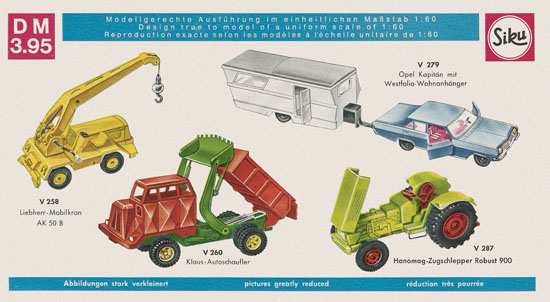 Siku Super Serie Zinkguß-Modelle Katalog 1969