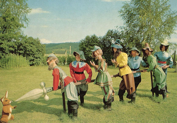 Steha-Märchenschau Postkarte Sieben Schwaben