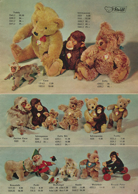Steiff Der Zoo fürs Kind Katalog 1957