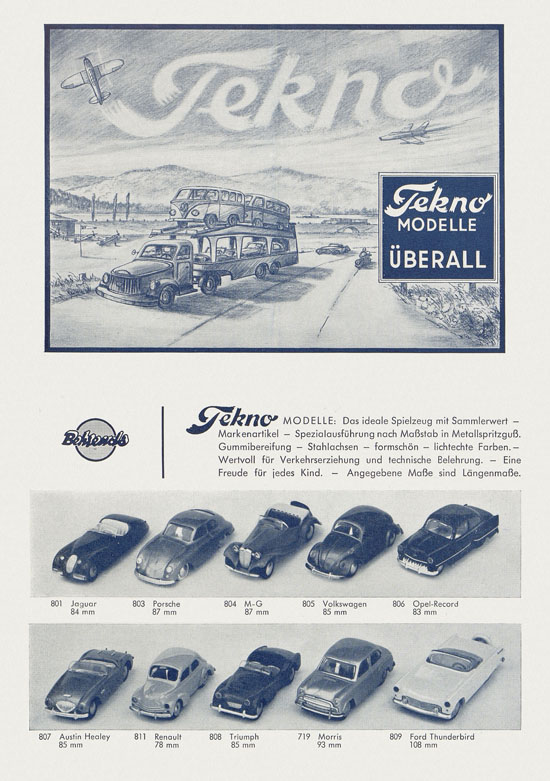 Tekno Modelle Prospekt 1955