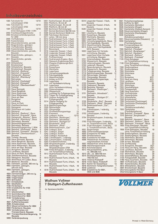 Vollmer Katalog 1968-1969