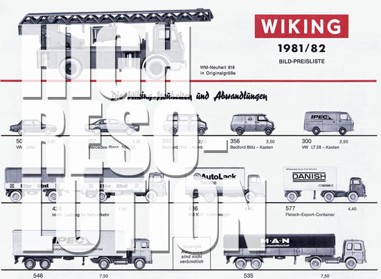 Wiking Bildpreisliste 1981-1982