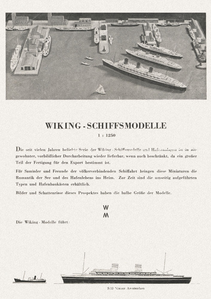 Wiking Katalog Schiffsmodelle 1948/49