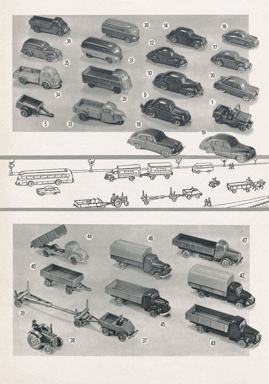 Wiking Katalog 1953 H0-Modelle, Wiking Modellbau Kataloge, Preisliste 1953, Bildpreisliste 1953, Verkehrsmodelle 1953