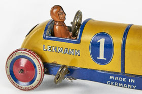 Lehmann No. 760 Rennwagen Galop mit Fahrer