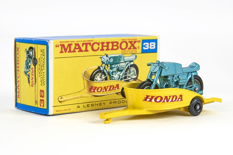 Matchbox 38 Honda Motorcycle and Trailer