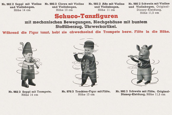 Schuco Tanzfigur Nr. 980/3 Schwein mit Flöte