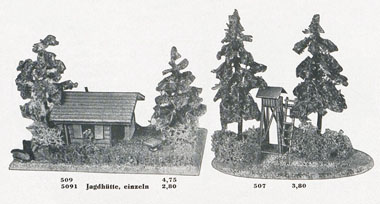 VAU-PE Nr. 507 Landschaftsgruppe mit Hochstand und Tannen