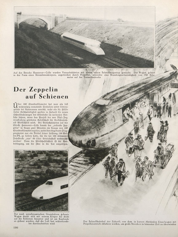 Artikel Der Zeppelin auf Schienen Die Woche Heft 44 1930